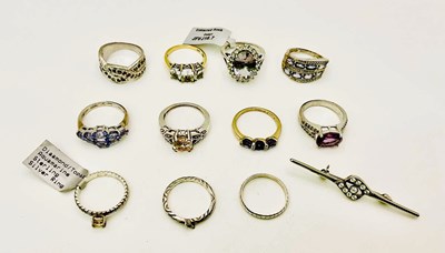Lot 459 - A collection of silver dress rings, comprisng...