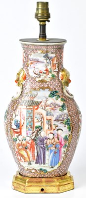 Lot 258 - A 19th century Cantonese vase, converted to a...