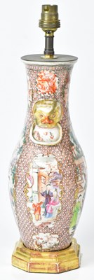 Lot 258 - A 19th century Cantonese vase, converted to a...