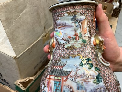 Lot 258 - A 19th century Cantonese vase, converted to a...