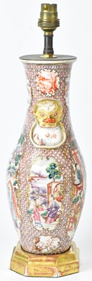 Lot 258 - A 19th century Cantonese vase, converted to a...