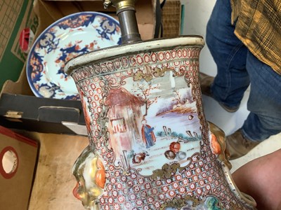 Lot 258 - A 19th century Cantonese vase, converted to a...