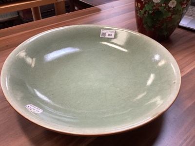 Lot 260 - A Chinese crackle glaze celadon bowl, diameter...