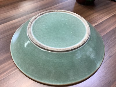 Lot 260 - A Chinese crackle glaze celadon bowl, diameter...