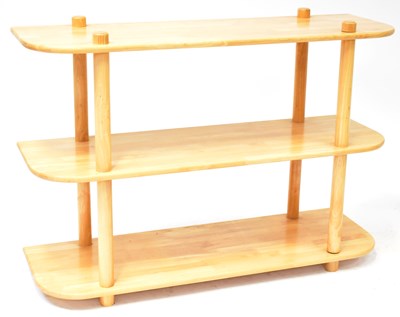 Lot 59 - A modern light oak set of three open shelves,...