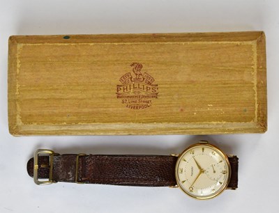 Lot 1035 - ROTARY; a yellow metal wristwatch head, the...