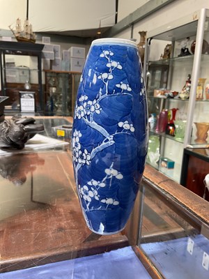 Lot 247 - A 19th century Chinese blue and white vase of...