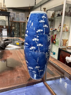 Lot 247 - A 19th century Chinese blue and white vase of...