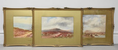Lot 1702 - UNATTRIBUTED; three watercolours, moorland...