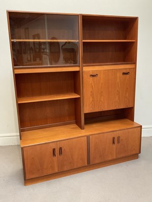 Lot 1039 - G PLAN; a teak wall unit, height 199cm, width...