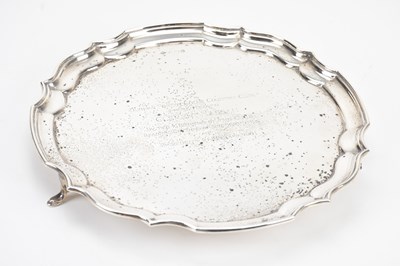 Lot 312 - DH: an Elizabeth II hallmarked silver salver...