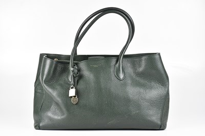 Lot 1352 - ASPINAL; a pebbled green calfskin leather Midi...