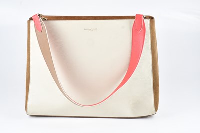 Lot 1406 - ASPINAL; a cream pebbled leather large tote...