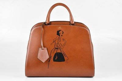 Lot 1333 - ASPINAL; a large tan calfskin leather Giles...