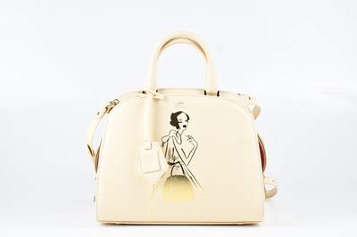 Lot 1356 - ASPINAL; a cream leather Giles Deacon Hepburn...