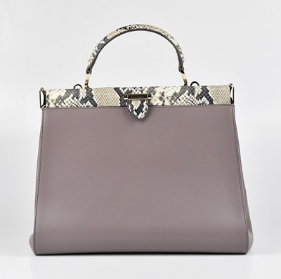 Lot 1371 - ASPINAL; a dark taupe calfskin leather Dockery...