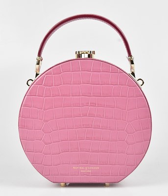 Lot 1397 - ASPINAL; a pink embossed crocodile leather Hat...