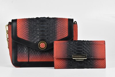 Lot 1372 - ASPINAL; a black and red ombre snakeskin...