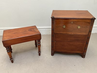 Lot 1250 - A 19th century inlaid mahogany commode chest,...