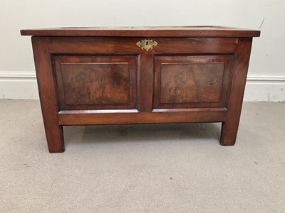 Lot 1081 - An 18th century walnut coffer, with panelled...