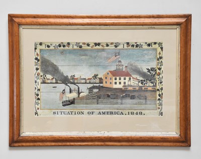 Lot 2268 - A decorative print, 'Situation of America 1848'...
