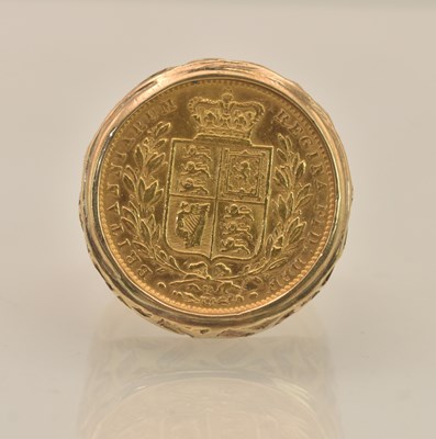 Lot 1278 - A Victoria full sovereign, 1864, shield back,...
