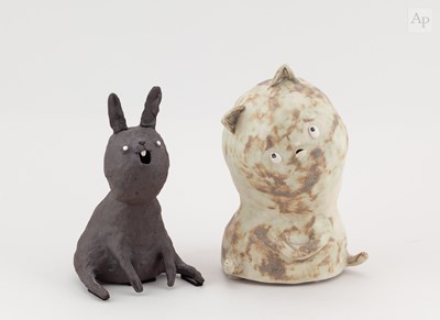 Lot 388 - MASAZUMI YAMAZAKI; 'Pensive Cat', an...