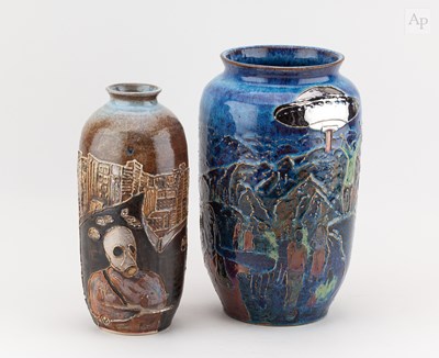 Lot 277 - JOE FROWEN; a stoneware vessel covered in...