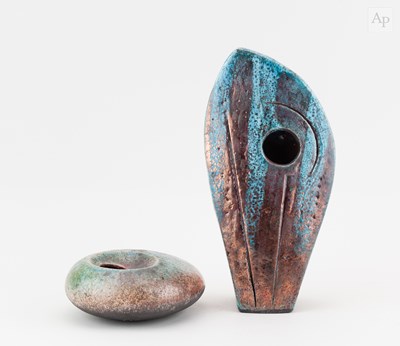 Lot 547 - SHAUN HALL (born 1971); a raku sculptural form...