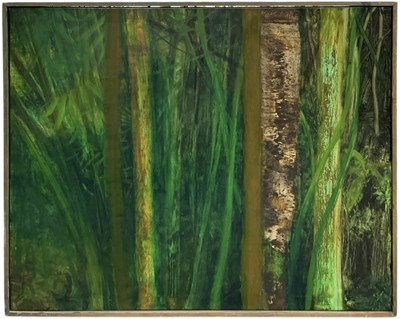 Lot 184 - MORLEY BURY; a large abstract oil on canvas,...