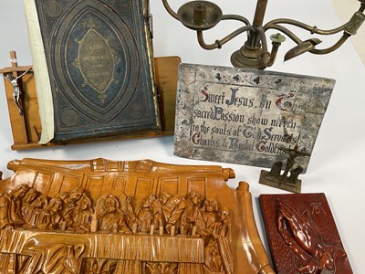 Lot 43 - A group of religious articles, to include a...