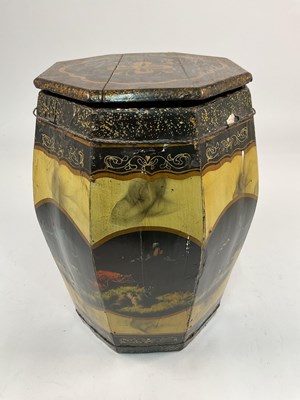 Lot 127 - A Chinese lacquered wooden container in the...