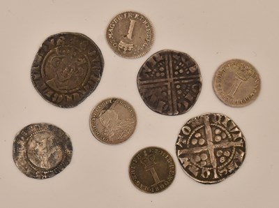 Lot 1510 - Four British hammered silver coins, including...