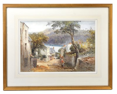 Lot 1743 - ALFRED LEYMANN; watercolour, village scene,...