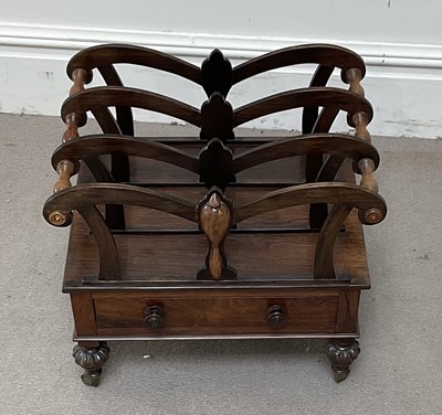 Lot 1330 - A Victorian rosewood four division Canterbury,...