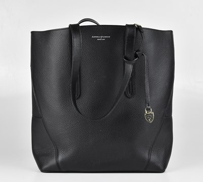 Lot 1394 - ASPINAL; a black grain leather tote bag, with...