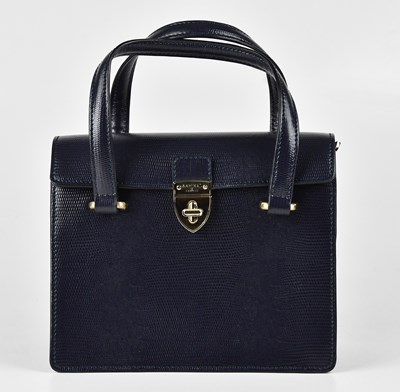 Lot 1391 - ASPINAL; a navy blue embossed lizard skin...