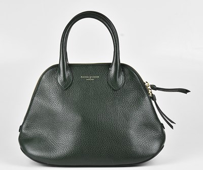 Lot 1416 - ASPINAL; a green pebbled leather handbag, with...