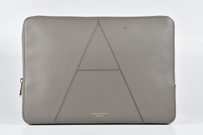 Lot 1423 - ASPINAL; a tan pebbled leather laptop case,...