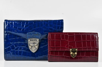 Lot 1414 - ASPINAL; a blue crocodile embossed patent...