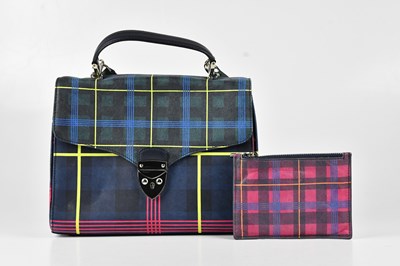 Lot 1398 - ASPINAL; a tartan leather Mayfair handbag,...