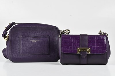 Lot 1399 - ASPINAL; an amethyst leather and embossed...