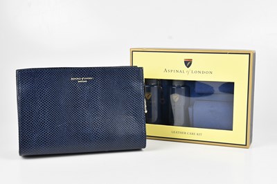 Lot 1425 - ASPINAL; a navy blue embossed lizard skin...