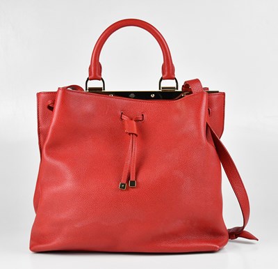 Lot 1365 - MULBERRY; a poppy red grained leather...