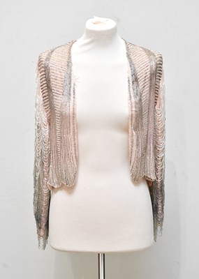 Lot 1304 - An original 1920s Art Deco pink silk chiffon...