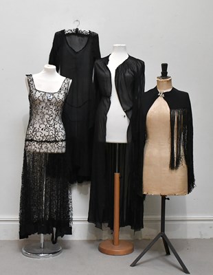 Lot 1307 - An original 1930s full length black silk...