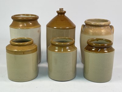 Lot 237 - Five stoneware storage jars, together with a...