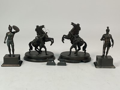 Lot 138 - Six various bronzed metal sculptures,...