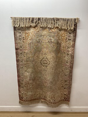 Lot 752 - A Kazakhstan silk rug, 166 x 112cm, latterly...