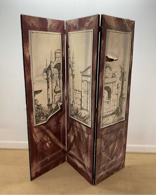 Lot 716 - A three section privacy screen, with...